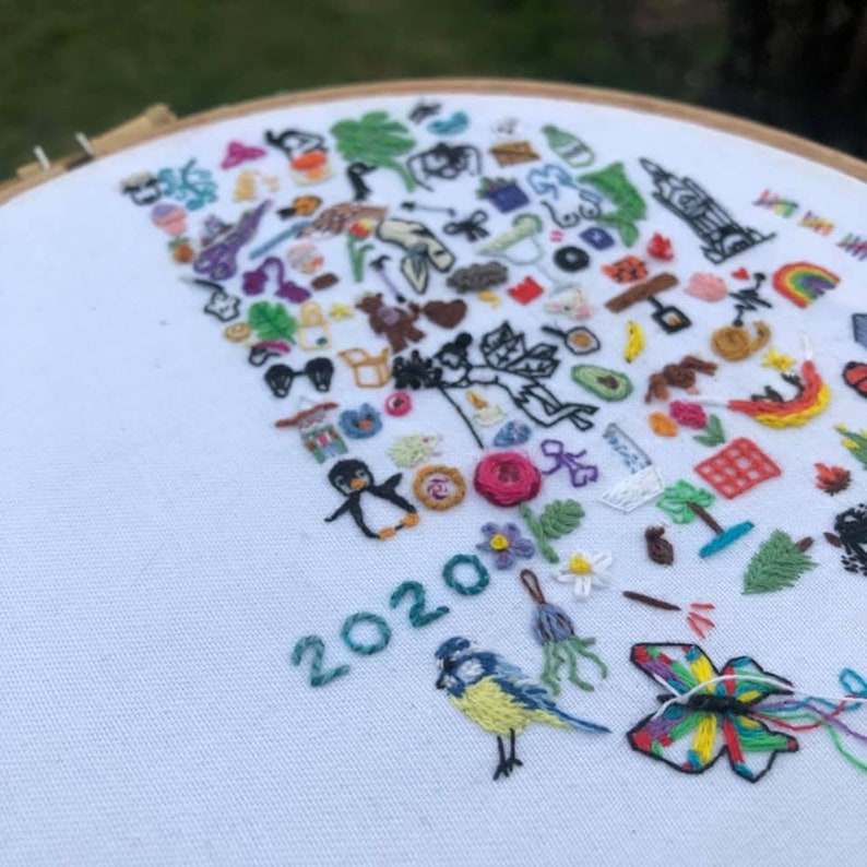 Embroidery kit thread journal embroidery tutorial hand  etsy