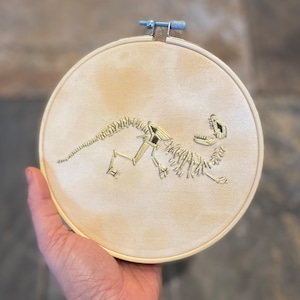 Dinosaur Fossil Embroidery, Embroidery Tutorial, Hand Embroidery, Embroidery Pattern PDF