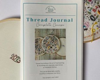 Thread Journal Instructions, Gratitude journal, Stitch of the day, Hand Embroidery, Embroidery Journal