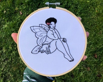 PDF Embroidery pattern, Fleur the fairy, Magic, Body Positive, Embroidery Tutorial, Hand Embroidery, Digital Pattern