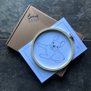 Personalised Embroidery Kit, Pet Bespoke Embroidery kit, Dog, Cat, Hand Embroidery, Embroidery Pattern