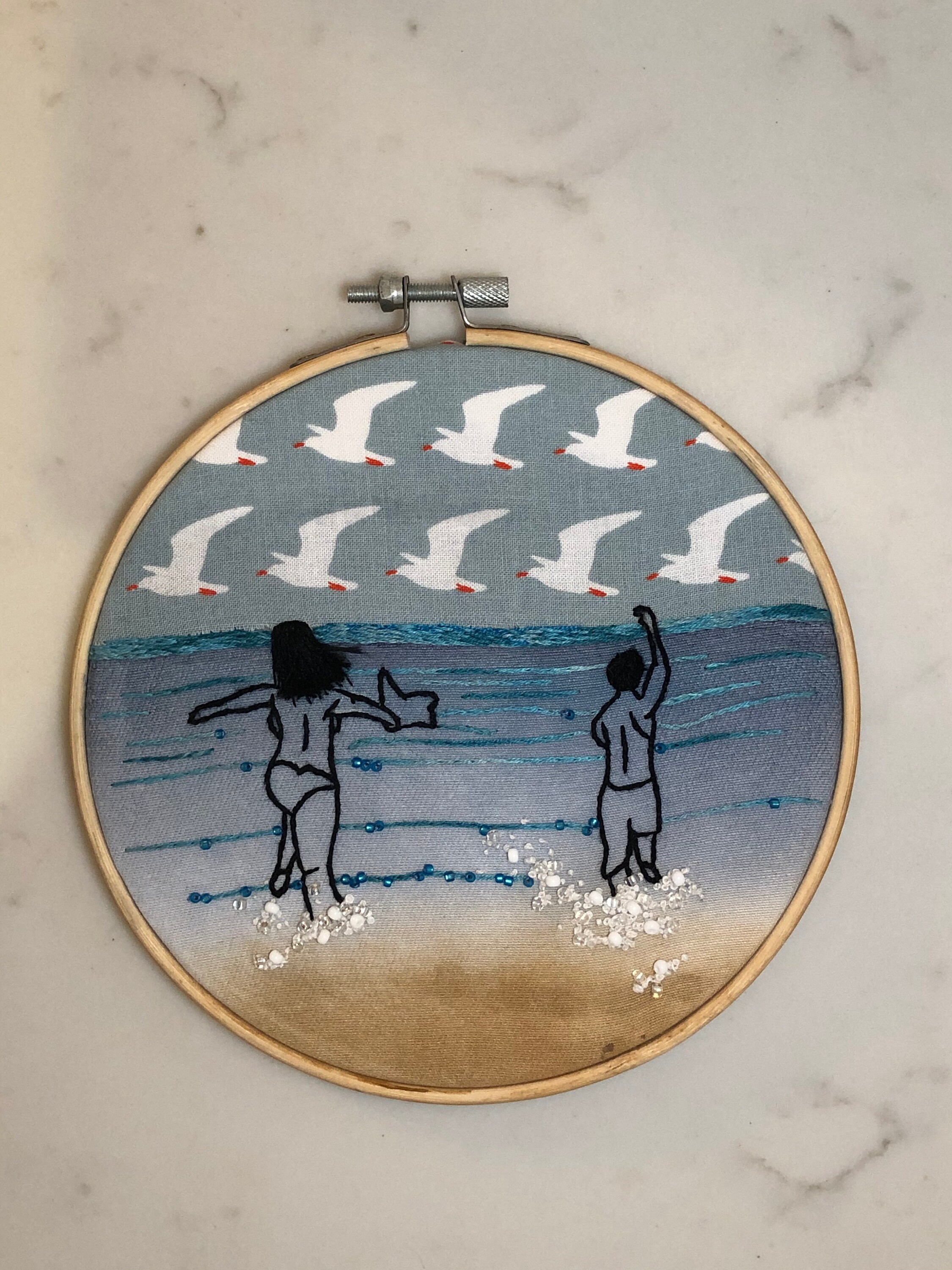 Mixed Media Hand Painted Embroidery Photo to Thread january Etsy