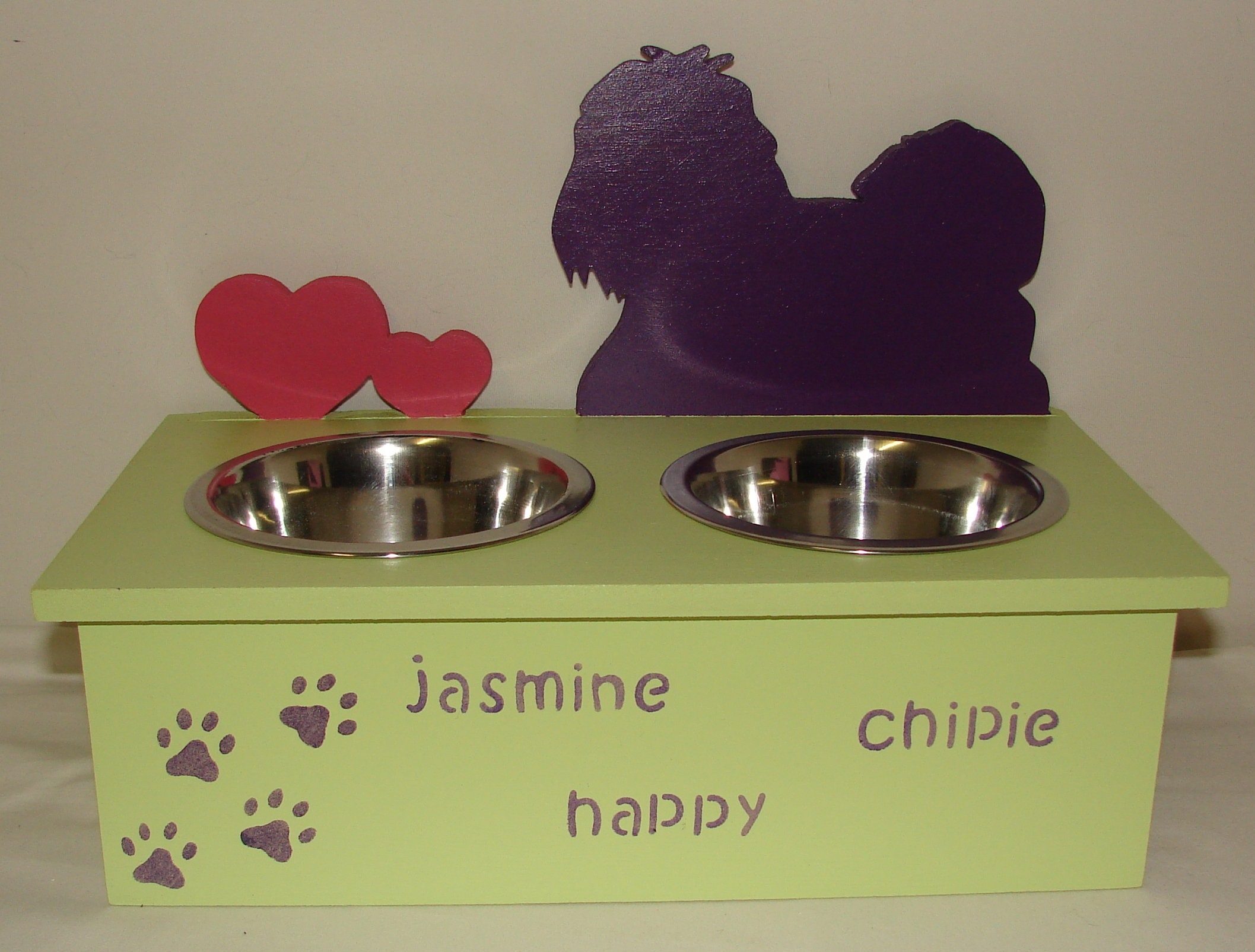 Support Gamelle Pour Chien Personnalisable en Bois