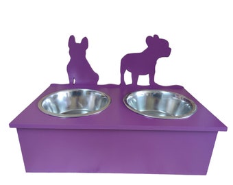 Support gamelle pour chien, personnalisable, couleur au choix