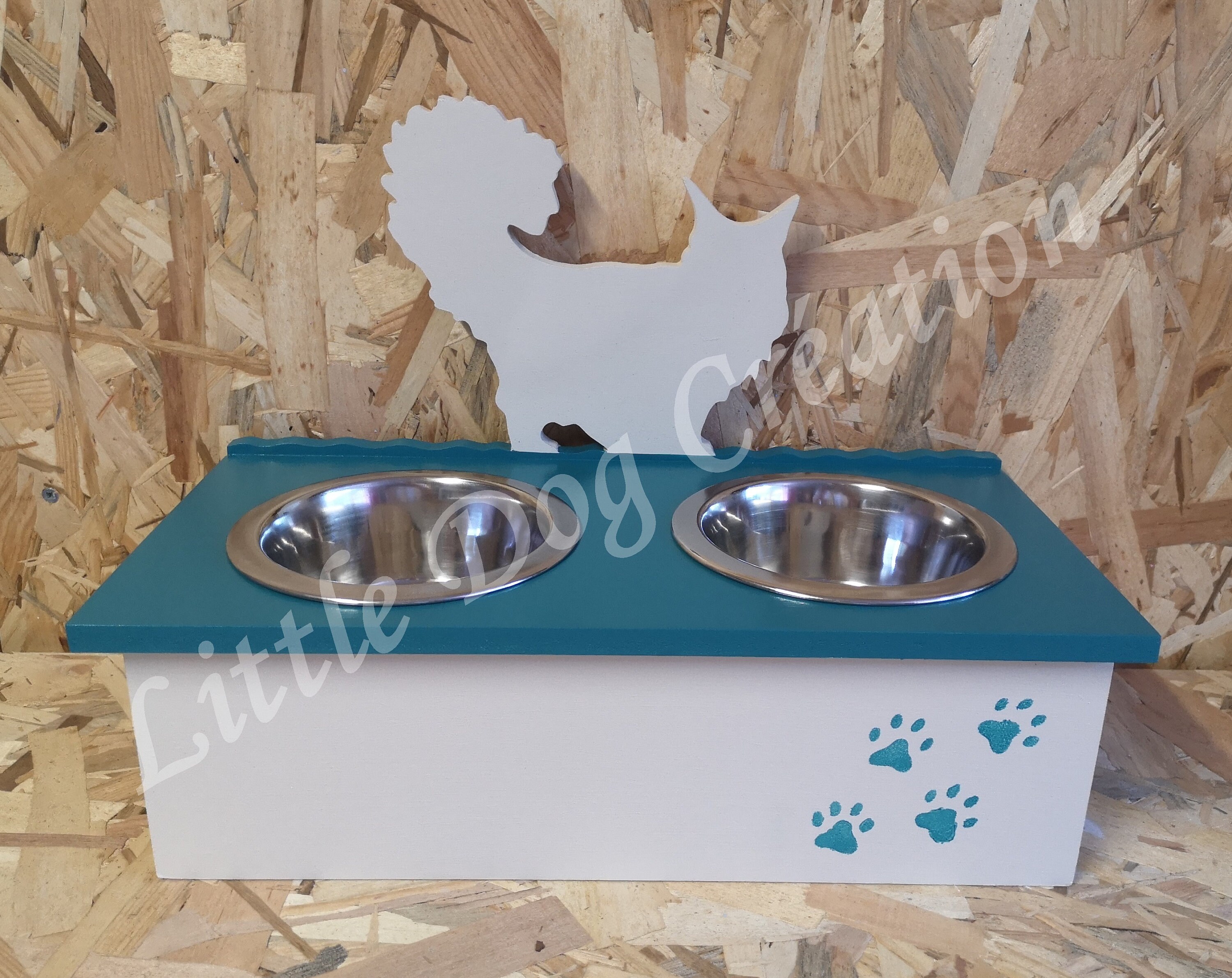 Support Gamelle Pour Chat Personnalisable en Bois