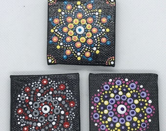 Magnets - Refrigerator Magnets - Dot Art Magnets - Magnets Set - Fridge Magnets - Office magnets - Hand painted magnets - Board magnets