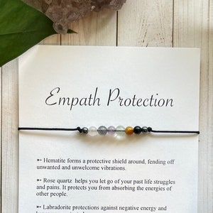 Pulsera de cristal de máxima protección empática / escudo de aura / cristales de protección / limpieza energética / turmalina / minimalista