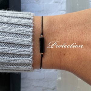 Schutz Armband, schwarzer Turmalin, schwarzer Obsidian Energieschutz, Empath Schutz, Geschenke für sie, Geschenke für ihn, negative Energie
