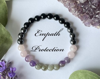 Empath protection | empath support | emotional healing | gifts for her | protection bracelet | tourmaline | labradorite | amethyst |