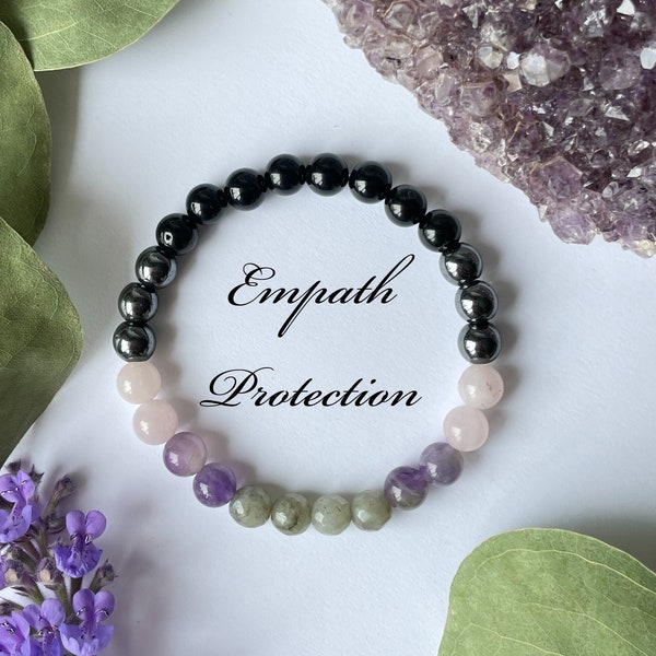 Empath protection | empath support | emotional healing | gifts for her | protection bracelet | tourmaline | labradorite | amethyst |