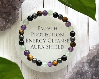 Empath protection Bracelet, handmade crystal jewelry, minimalist bracelet, fluorite and black tourmaline, energy shield, physic attack