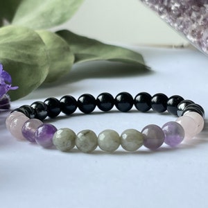 Empath protection empath support emotional healing gifts for her protection bracelet tourmaline labradorite amethyst image 2
