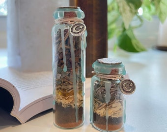 Money Spell Jar | Money Attraction Crystals | Prosperity & Abundance | Good Luck | Green Aventurine | Tigers Eye
