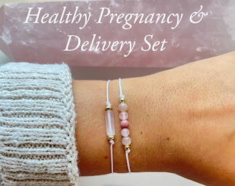 Healthy Pregnancy crystal bracelet, Healthy labor and delivery, Pregnancy gift, Fertility, Gifts for her, Baby shower,