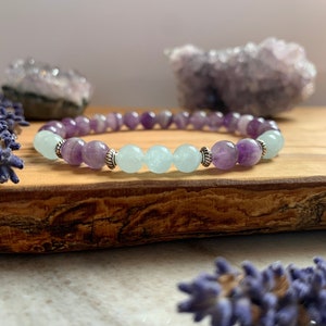 Grief support bracelet,  loss , divorce,Grieving awareness bracelet, aquamarine and amethyst healing bracelet, sadness & grief bracelet