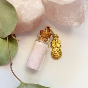 Baby dust, fertility, fertility crystals, IVF, pineapple keychain, rose quartz, crystals for fertility, gifts for her
