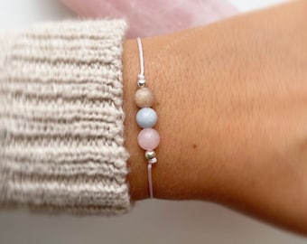 Pulsera de fertilidad, pulsera de deseo de fertilidad, FIV, aguamarina, regalos para ella, regalo de fertilidad,