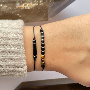 Protection Bracelet, triple threat, energy protection, empath protection, black tourmaline