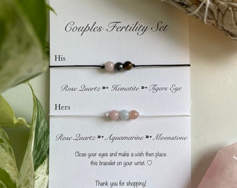 Fertility Bracelet, Couples fertility bracelet set, Mens Fertility Bracelet, Couples Infertility bracelet