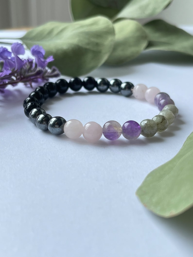 Empath protection empath support emotional healing gifts for her protection bracelet tourmaline labradorite amethyst image 3