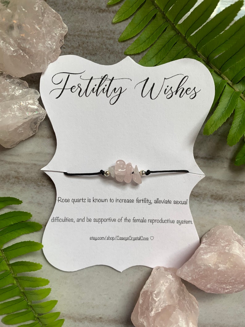 rose quartz bracelet, IVF fertility wish bracelet Fertility Bracelet