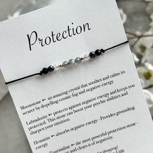 Protection Crystal Bracelet, Travel Protection, Energy Shield, Protection Gift For Her, Traveler Gift, Labradorite and tourmaline