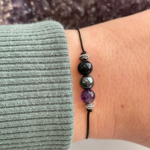 Sobriety Bracelet gift, Recovery, Addiction, Sobriety Gift, One Day At A Time, Amethyst, Crystal