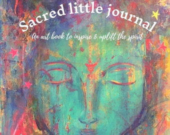 Sacred little journal, mixed media ideas, art gift, creative inspiration, gift for artist, starseed, bohemian book, gift for friend