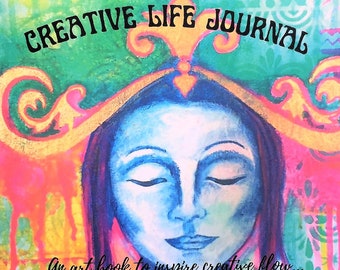 Creative Life Journal, mixed media ideas, art gift, creative inspiration, gift for artist, starseed, bohemian book, gift for friend