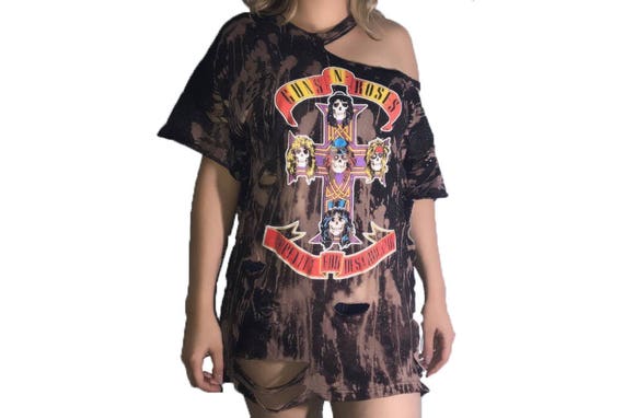 Guns And Roses T Shirt Distressed Appetite For Destruction Etsy