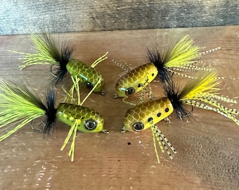 Balsa  Frog sliders Size 2 (4)- Bass fishing-Fly Fishing