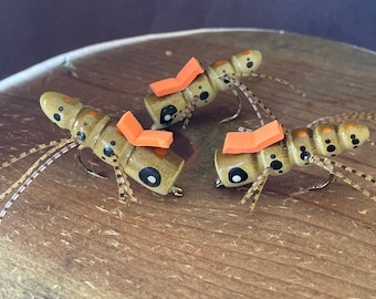 Balsa Basshoppers(3)- Size 4- Fly fishing- flies