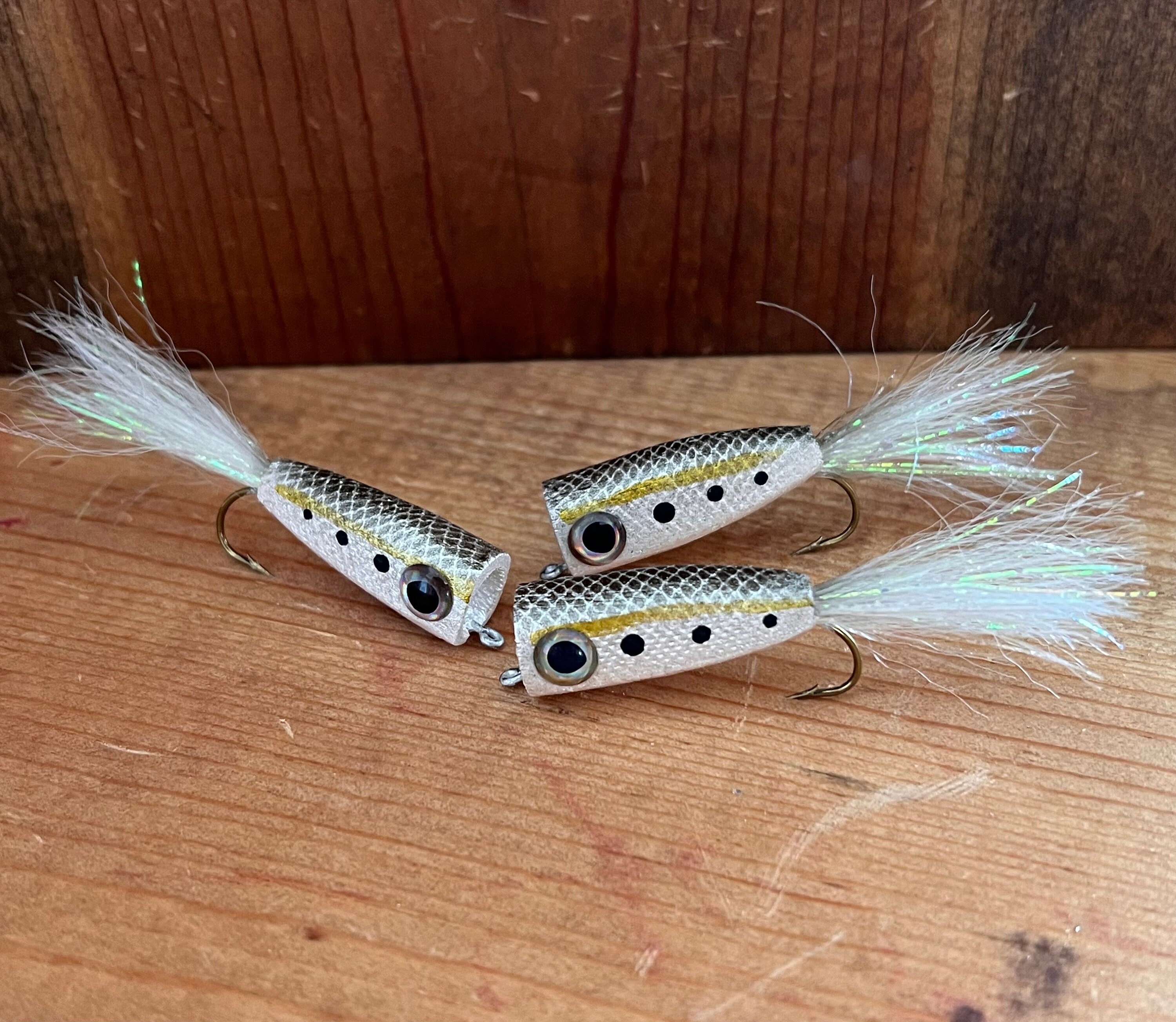 Baitfish Pencil Poppers 3 Bass Flies Fly Fishing 