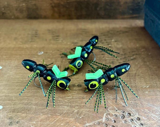 Balsa Wiggle Bugs Size 4(3)- Fly Fishing-flies-bass Flies - Etsy