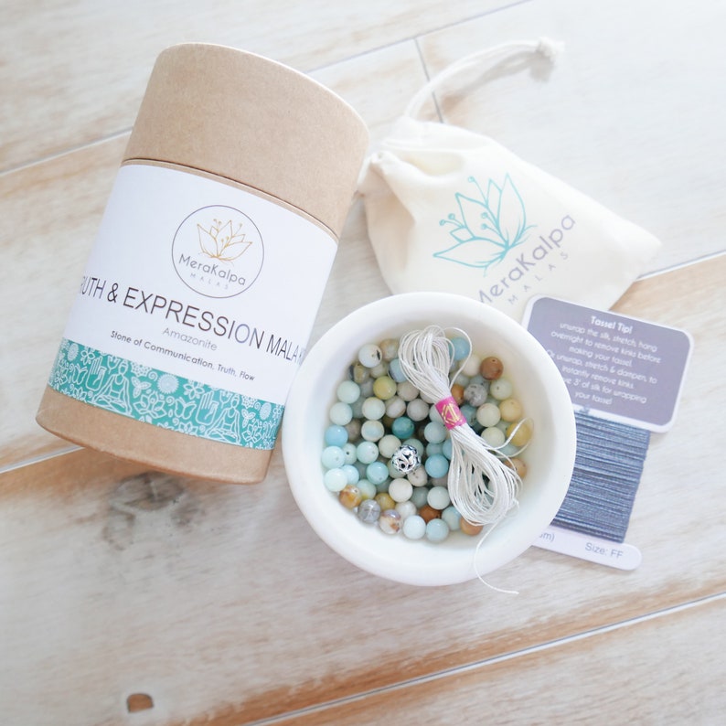 DIY Jewelry Kit Amazonite Mala Beads Kit/Make your Own Mala Etsy