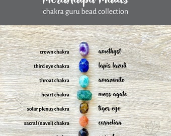 Chakra Gemstone Guru Bead Collection, Prayer Beads, Gemstone Meru Beads, DIY Malas, Make Your Own Mala, Meditation