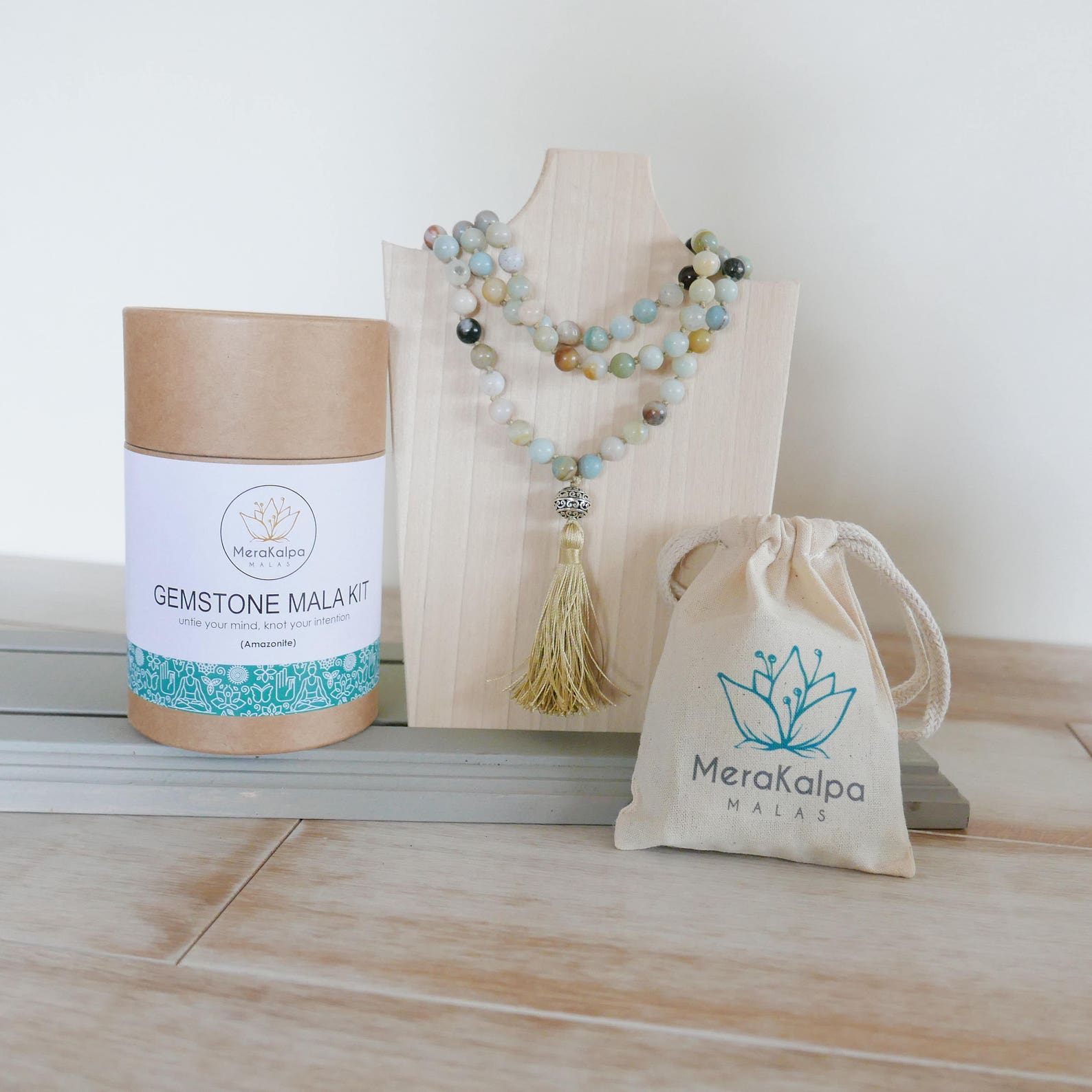 DIY Jewelry Kit Amazonite Mala Beads Kit/Make your Own Mala Etsy