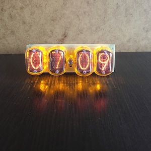 nixie clock in 12 yellow , BESTSELLER,Christmas Gift , tube clock, nixie tube clock kit,nixie tube clock diy