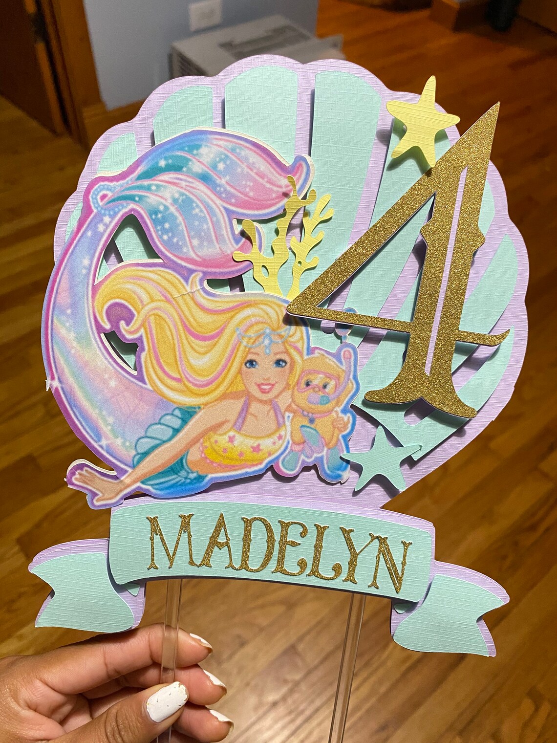 Barbie Mermaid Cake Topper Cake Topper Mermaid Theme Barbie | Etsy