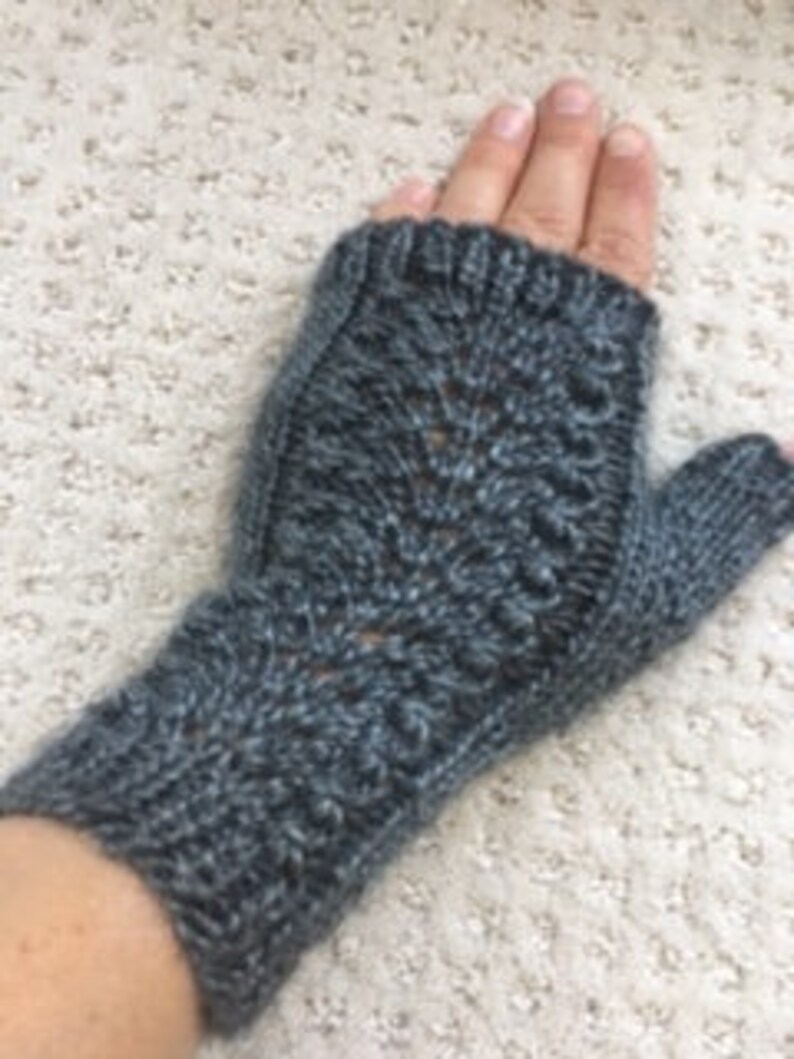 Silver Fingerless Mittens