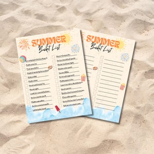 Summer Break Bucketlist Template for Children, Fun Printable, Instant Download, Activities Planner for Kids