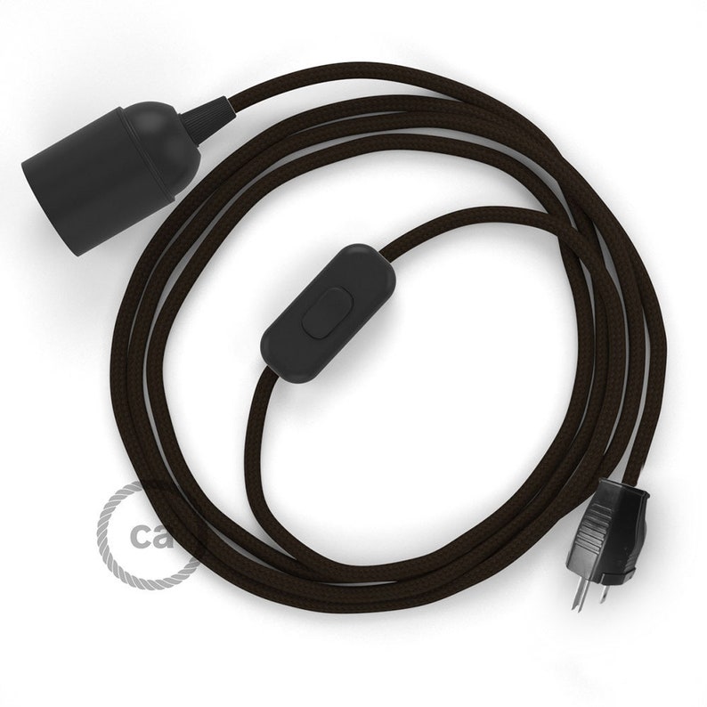 Plug-in Pendant with inline switch RM13 Brown Rayon