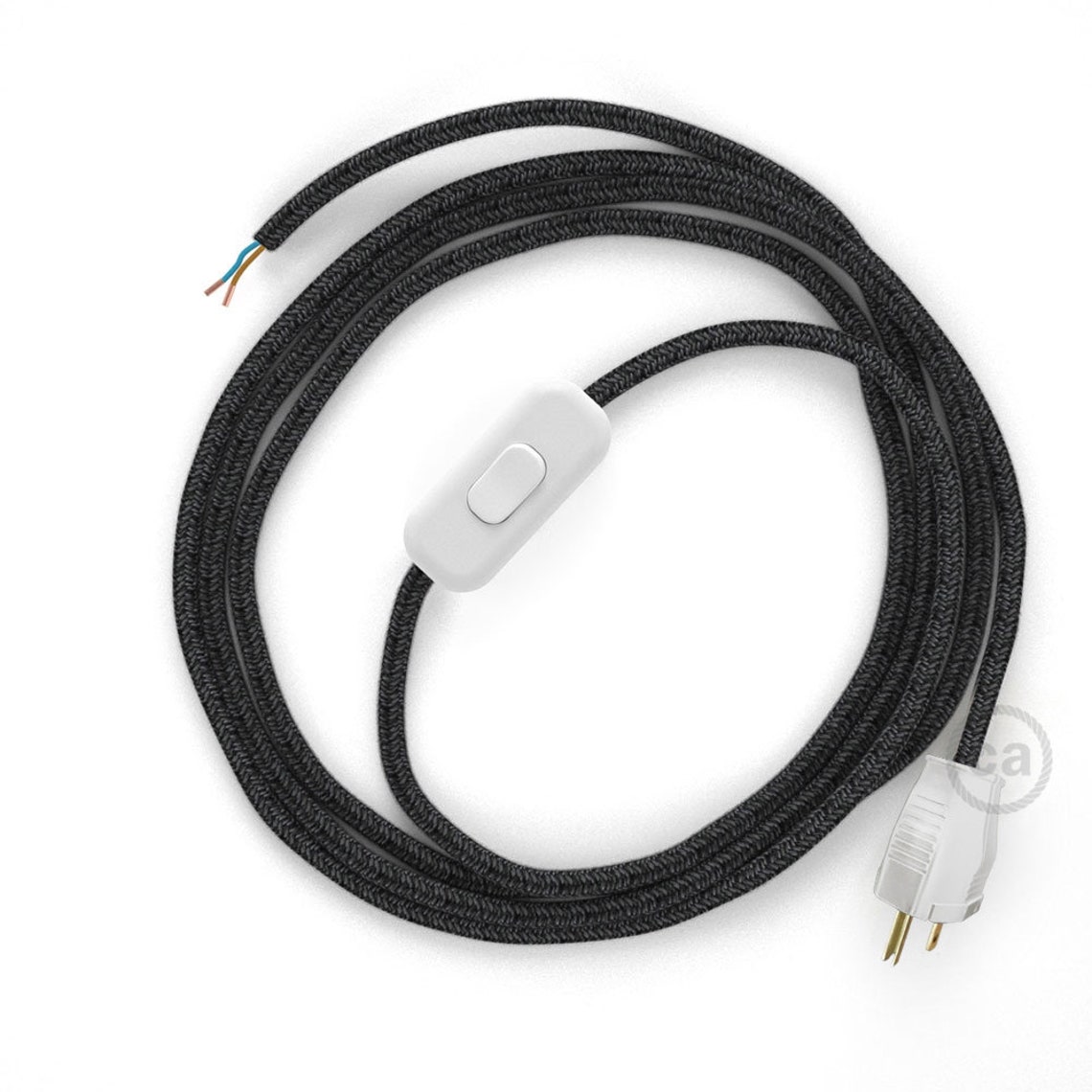 Power Cord With Inline Switch RN03 Charcoal Linen Choose Etsy Australia
