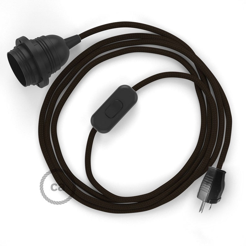 Plug-in Pendant with inline switch RM13 Brown Rayon