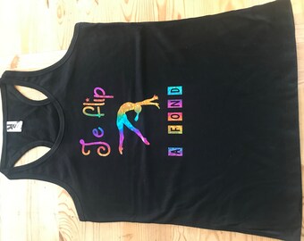 Gym tank top I Flip has a flocking color background of your choice