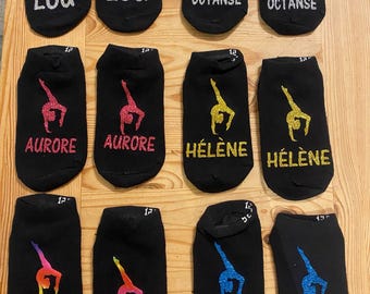 Gym flocked socks with first name of your choice
