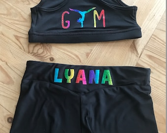 Ensemble short brassière floqué  gym personnalisé