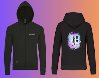 Veste zippée à capuche gymnaste GYM plusieurs motif au choix au choix prénom offert (facultatif)