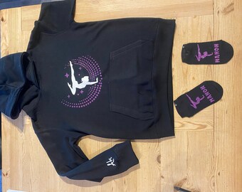 Sweat à capuche gym  et chaussettes personnalisées couleur de flocage au choix