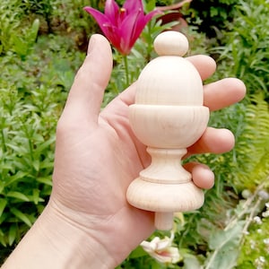 Wood Finial Post 2 item, Newel Post, Clock, Craft Wooden Vintage Cap Newel Furniture